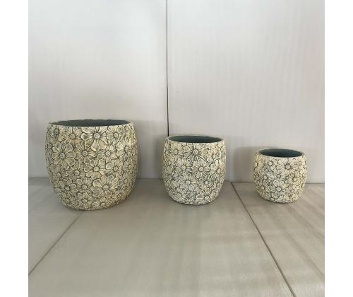 Lillepott SUNNY DAISY D44.5xH41cm, valge/hall