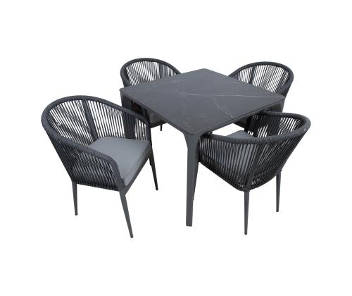 Aiamööblikomplekt CARVES laud ja 4 tooli 21177