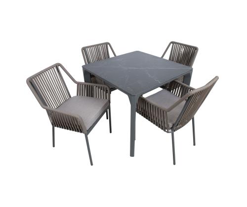Aiamööblikomplekt CARVES laud ja 4 tooli 21180