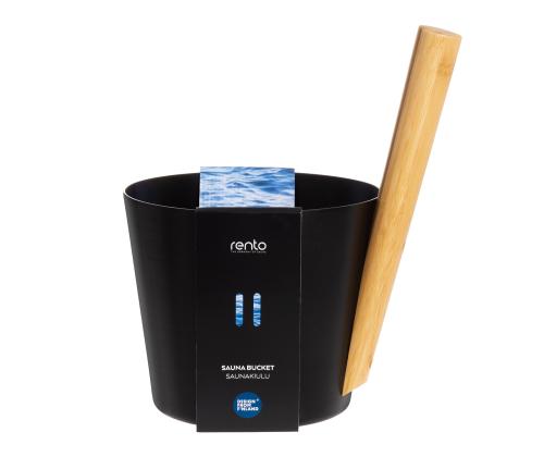 Saunakibu RENTO BLACK, 5L, alumiinium/ bambus
