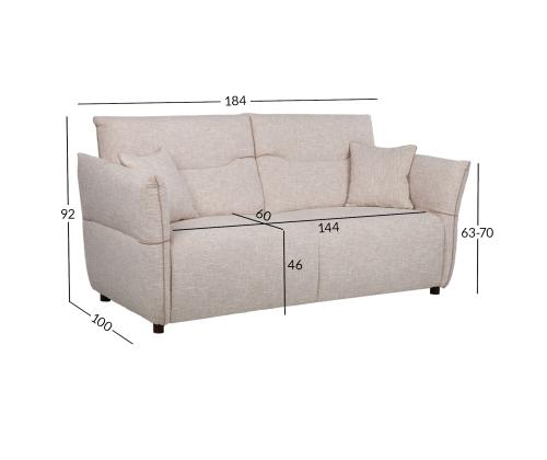 Diivan CALLA 2,5-kohaline 184x100xH92cm, kaeravalge