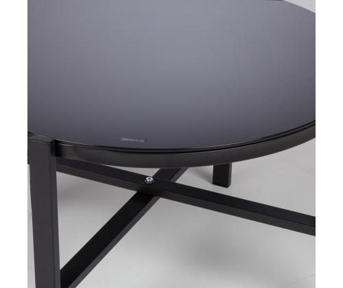 Aiamööblikomplekt CANAAN laud, pink ja 2 tooli, must