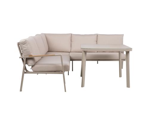 Aiamööblikomplekt UPLAND laud ja nurgadiivan, beež