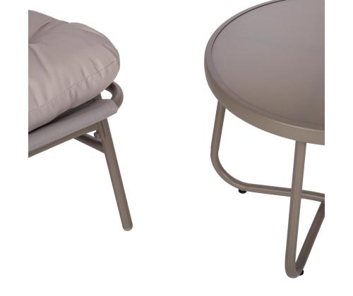 Aiamööblikomplekt JIVE laud ja 2 tooli, taupe