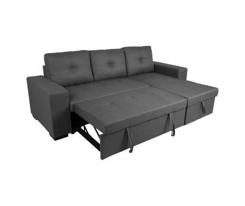 Nurgadiivanvoodi CARITA 240x90/160xH94cm, tumehall