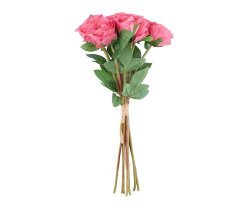 Kunstlill FLOWERLY 9tk roosid kimbus, punane või roosa, mix