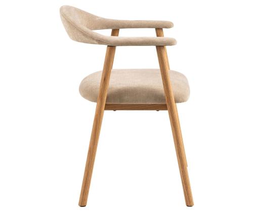 Tool ADDI käetugedega, beež, 56x54xH75,5cm, kangas, õlitatud raam