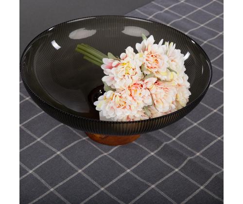 Linik LINEN 43x170cm, hall ruut, 100% linane, kangas 120