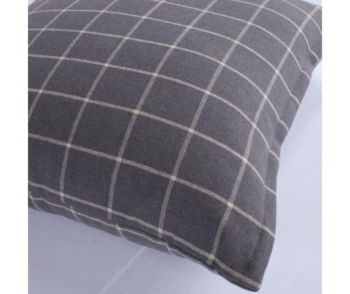 Padi LINEN 45x45cm, lukuga, hall ruut, 100% linane, kangas 120