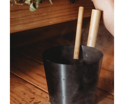 Saunakibu RENTO BLACK, 5L, alumiinium/ bambus