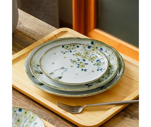 Taldrik HIDAMARI D21,6xH2,5cm kass ja kirsiõied