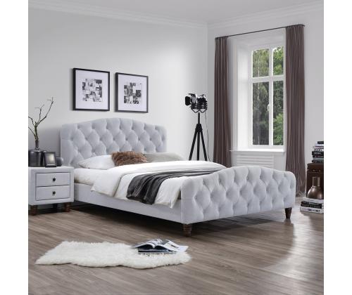 Voodi SANDRA 160x200cm, madratsiga HARMONY TOP, helehall