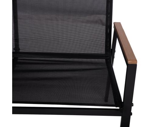 Aiamööblikomplekt CANAAN laud, pink ja 2 tooli, must