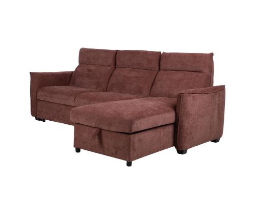 Nurgadiivanvoodi SCALA 244x155/88xH102cm, tumeroosa