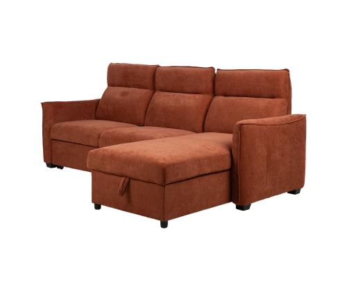 Nurgadiivanvoodi SCALA 244x155/88xH102cm, roostepruun