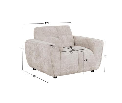 Tugitool DAMALI 122x96xH81cm, helepruun