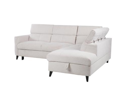Nurgadiivanvoodi SAMANTHA PN 255x95/205xH82/99cm, valge