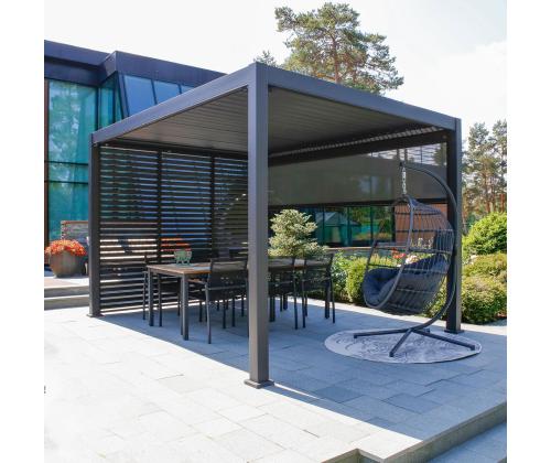 Varikatus MIRADOR-111 3x3m klaasist lükandseintega, tumehall