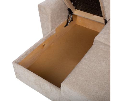 Nurgadiivanvoodi INGA 217x92/160xH92cm, beež sametine