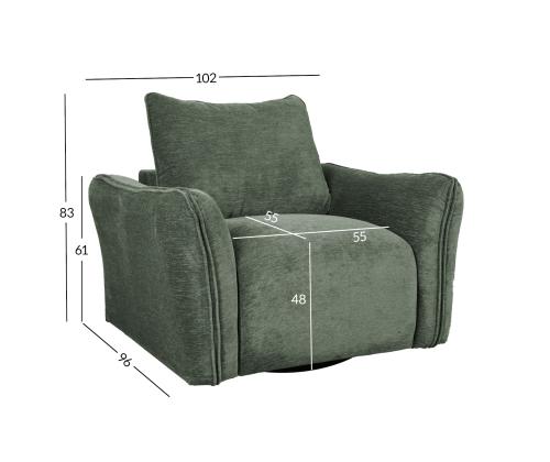 Tugitool DIVI 102x96xH83cm, mündiroheline