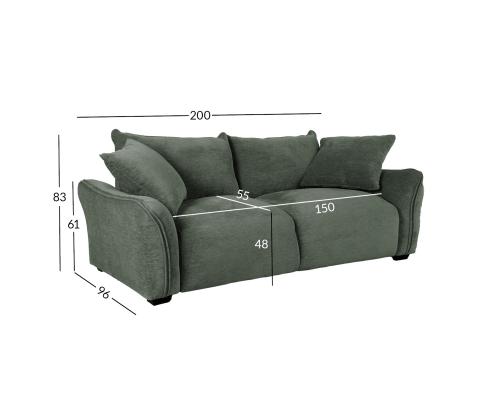Diivan DIVI 3-kohaline 200x96xH83cm, mündiroheline