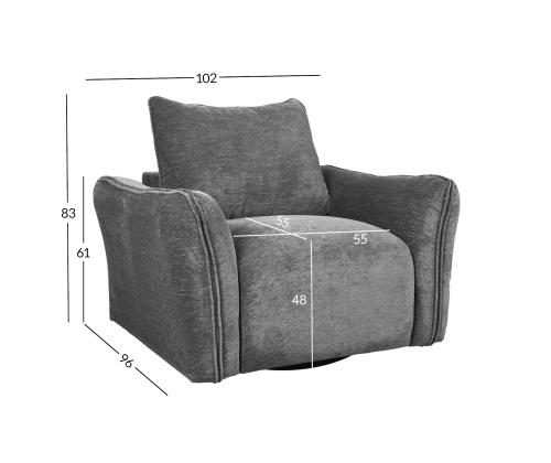 Tugitool DIVI 102x96xH83cm, hall