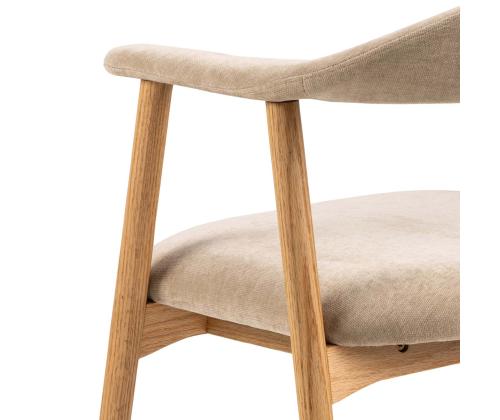 Tool ADDI käetugedega, beež, 56x54xH75,5cm, kangas, õlitatud raam