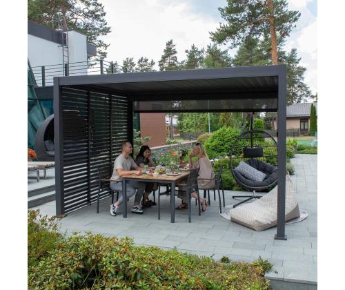 Varikatus MIRADOR-111 3x3m klaasist lükandseintega, tumehall