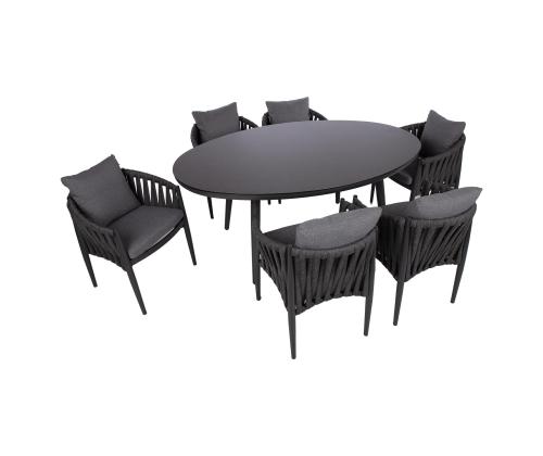 Aiamööblikomplekt BRISTOL laud ja 6 tooli