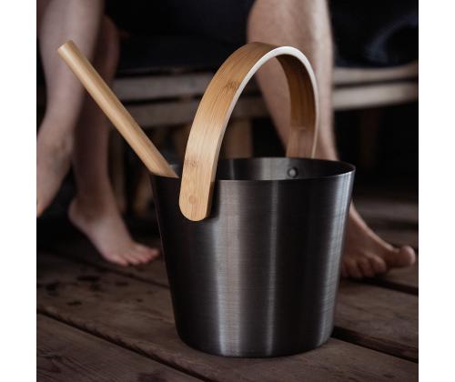 Saunaämber RENTO BROWN, 5L, alumiinium/ bambus