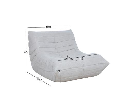 Puhketool FIONA 100x102xH65cm, beež