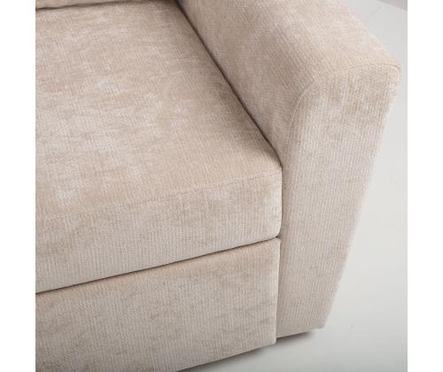 Nurgadiivanvoodi INGA 217x92/160xH92cm, beež sametine