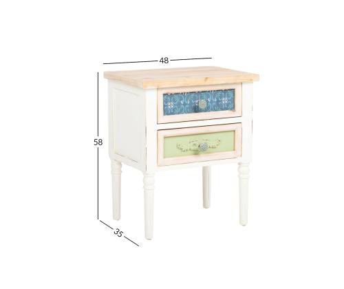 Öökapp BIANCA 48x35xH58cm, antiikvalge