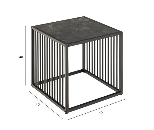 Abilaud STRINGTON 40x40xH40cm, must, melamiin, MDF, teras