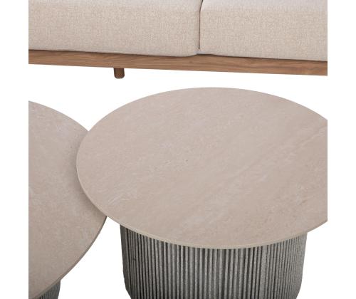 Aiamööblikomplekt DIANA diivan, 2 tugitooli ja 2 lauda, beež