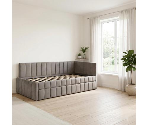 Voodi JASPER lisamagamiskohaga 90x200cm, ilma madratsita, hall