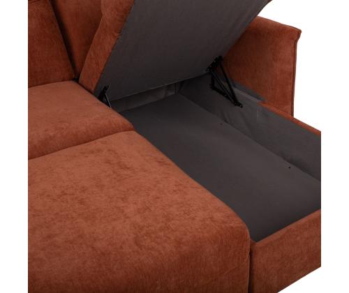 Nurgadiivanvoodi SCALA 244x155/88xH102cm, roostepruun
