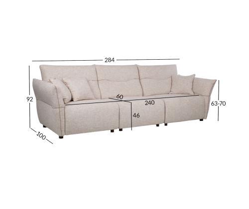 Diivan CALLA 4-kohaline 284x100xH92cm, kaeravalge