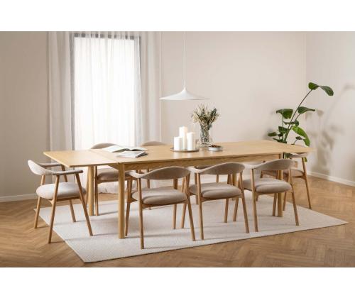 Tool ADDI käetugedega, beež, 56x54xH75,5cm, kangas, õlitatud raam