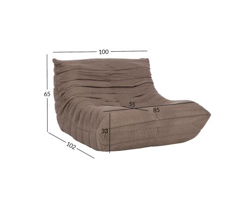 Puhketool FIONA 100x102xH65cm, helepruun