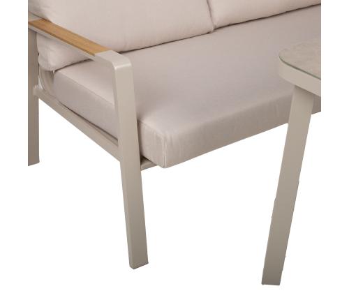 Aiamööblikomplekt UPLAND laud ja nurgadiivan, beež