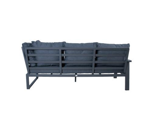 Aiamööblikomplekt PARKER laud, nurgadiivan ja 2 tumbat, hall