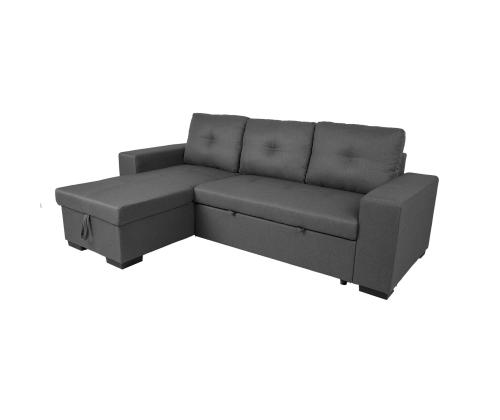 Nurgadiivanvoodi CARITA 240x90/160xH94cm, tumehall