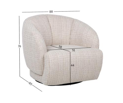 Tugitool FREESIA pöörlev 88x85xH76cm, kaeravalge