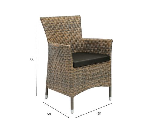 Tool WICKER-1 61x58xH86cm, cappuccino