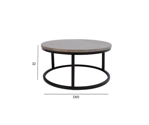 Diivanilaud BRITE D60xH32cm, hall, MDF, metall