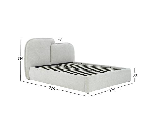 Voodi EMBRACE 160x200cm, ilma madratsta, valge