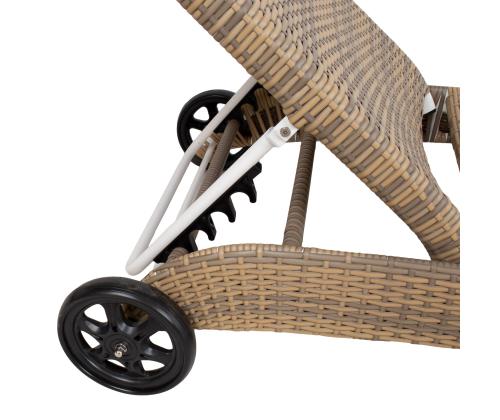 Lamamistool WICKER 73x196xH99cm, cappuccino