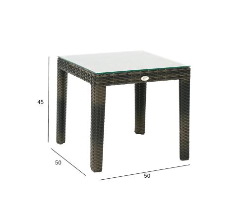 Abilaud WICKER 50x50xH45cm, tumepruun, alumiinium, plastikpunutis