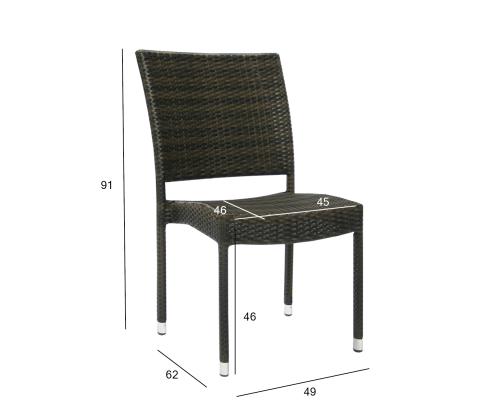 Tool WICKER-3 49x62xH91cm, tumepruun, alumiinium, plastikpunutis